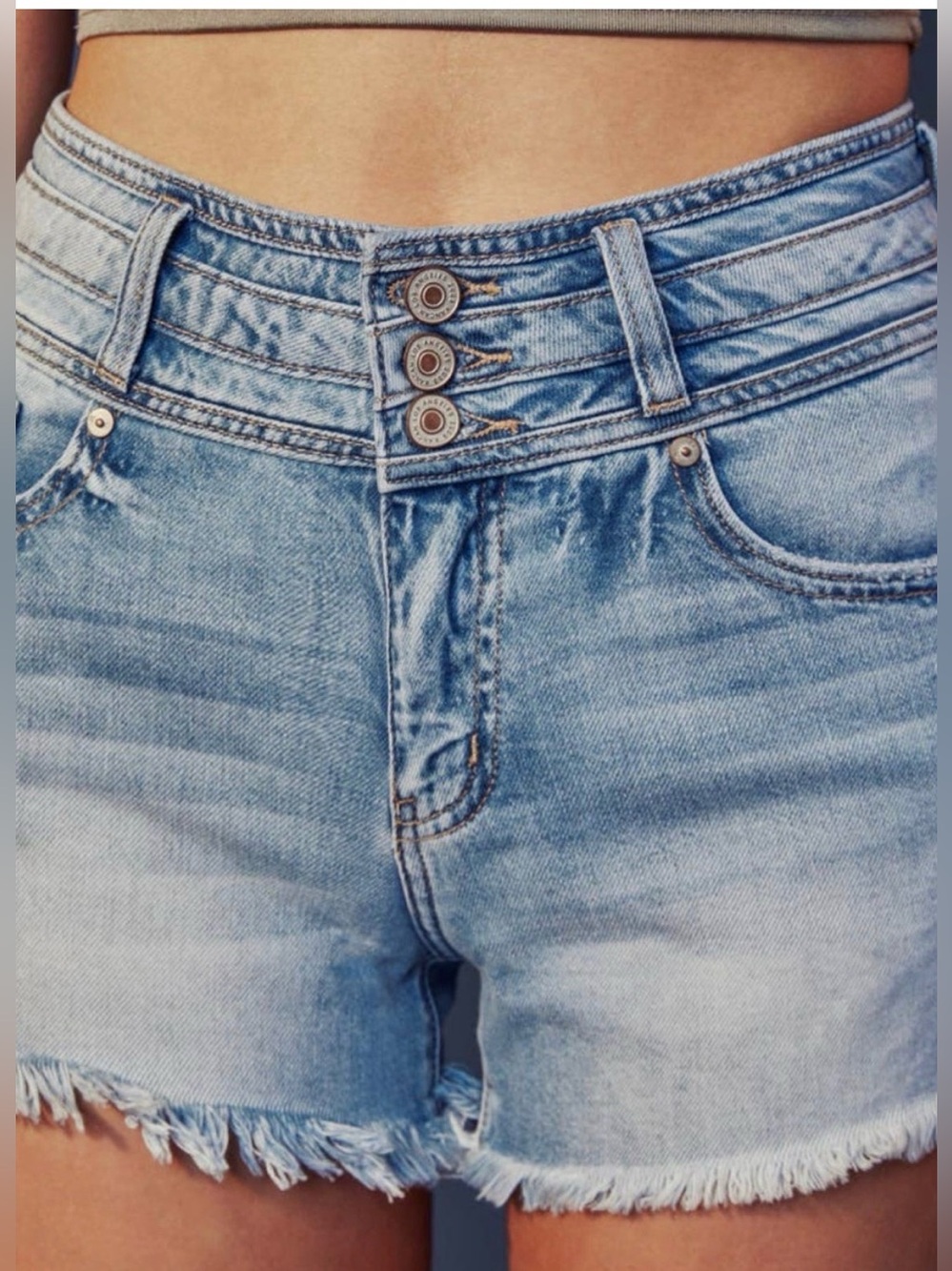 KanCan Highwaist Denim Cutout Shorts Size 9/ Waist 28 Summer Festival Cowgirl